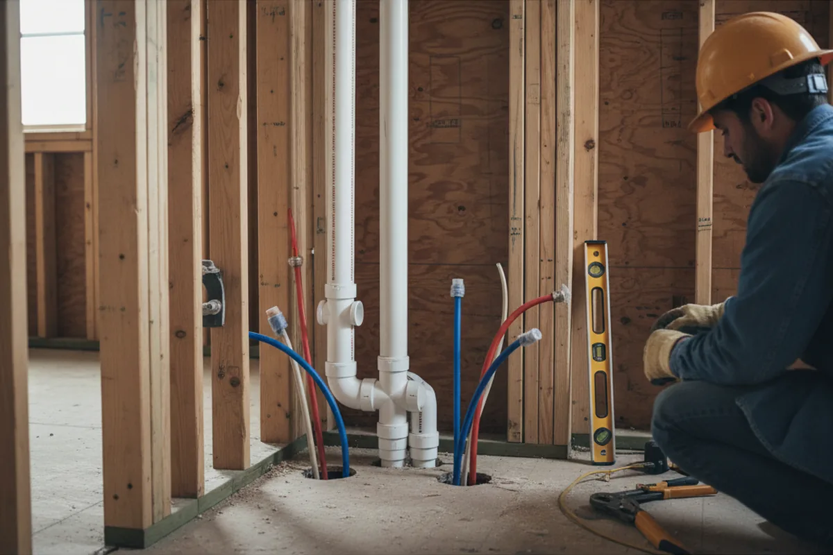 Drain and supply rough-in during Garbage Disposal Repair in Roseville